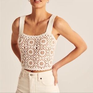 Abercrombie & Fitch Hand Crochet Mosaic Tank